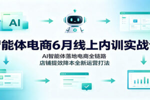 AI智能体如何落地电商全链路？智能体电商6月内训实战课系统拆解提效降本