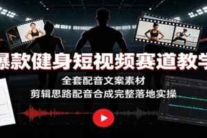 健身短视频爆款教学：全套配音文案素材+剪辑配音实操，新手快速起号涨粉