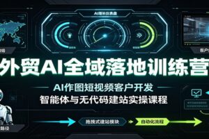 外贸AI全域落地训练营：AI作图+短视频+智能体零编程实操，B2B外贸人提效指南