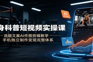 健身科普短视频实操课:AI作图+手机剪辑全流程教学,从选题到变现一站搞定(附提示词)