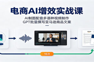 电商AI增效实战课：AI制图配音多语种视频制作+GPT批量撰写亚马逊商品文案