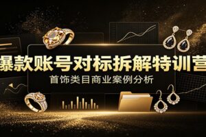 首饰类目小红书商业案例分析全套资料：爆款账号对标拆解特训营，0基础搭建可变现运营框架