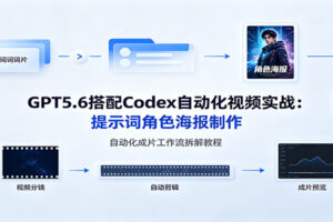 GPT5.6搭配Codex自动化视频实战：AI角色海报批量生产与成片工作流全拆解