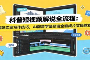 科普短视频文案怎么写才能留住观众?AI配音字幕全流程实操教程,新手也能快速出片