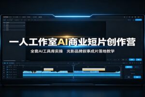 AI商业短片一人工作室创作教程:全套AI工具库实操,光影品牌叙事成片落地
