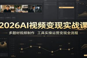 AI视频变现实战课：多题材爆款制作+工具实操+账号变现全流程拆解