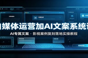 影视解说AI文案怎么写?自媒体运营加AI文案系统课,手把手教你批量产出爆款文案