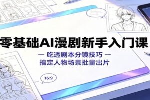 零基础AI漫剧入门教程：吃透剧本分镜技巧，批量出片从0到1实操课