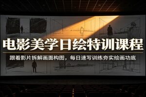 电影美学日绘特训课程：拆解经典电影镜头构图，每日速写训练夯实绘画功底