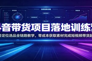 抖音带货项目训练营教程：账号定位选品剪辑运营全链路实操指南