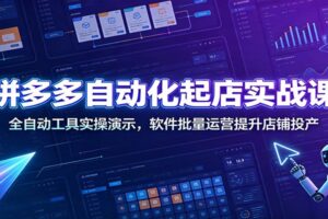 拼多多自动化起店实操课：软件批量运营+直通车推广，轻松提升店铺投产