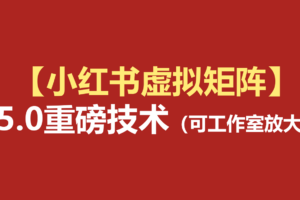 小红书虚拟矩阵5.0课程：AI原创+4号矩阵自动发笔记+测款怼款双模式实战指南（76节完整版）