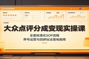 大众点评分成怎么赚钱？全套SOP实操教程+养号四拼玩法拆解，新手副业变现指南