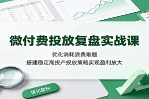 微付费投放复盘实战课：如何破解消耗浪费难题，搭建稳定高投产投放策略？