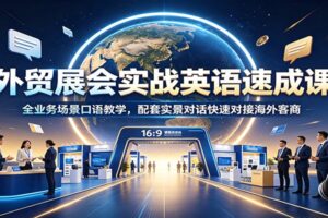 外贸展会英语速成课：13大场景实景对话教学，从开口到成单流利对接海外客户