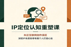 IP定位认知重塑课：自媒体为什么做不起来？根源在你的互联网认知