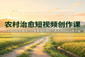 农村治愈短视频怎么拍？AI工具+剪辑技巧全流程教程，零基础也能做出高质感田园治愈风