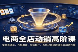 电商全店动销高阶课：直通车、万相魔盒、全站推广系统化布局，告别单品依赖打造长效店铺