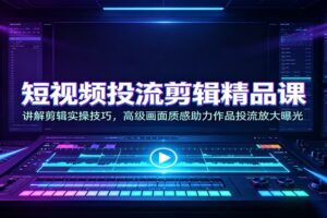 短视频投流剪辑精品课：5大板块60+实操技巧，从零基础到接单变现全流程