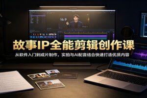 故事IP全能剪辑创作课：从零到爆款IP，剪映实拍+AI配音全流程实战