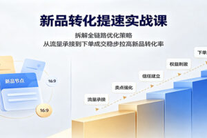 新品转化提速实战课:拆解全链路优化策略,新品冷启动期也能快速拉高成交转化