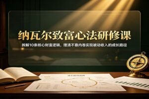 纳瓦尔致富心法深度研修课：10条核心财富逻辑拆解，普通人如何跳出内卷搭建被动收入