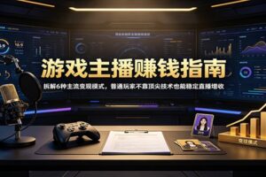 游戏主播赚钱指南：拆解6种主流变现模式，普通人零基础也能上手的副业实操