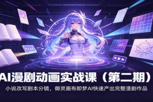AI漫剧动画实战课（第二期）：小说改写分镜即梦AI成片完整制作教程