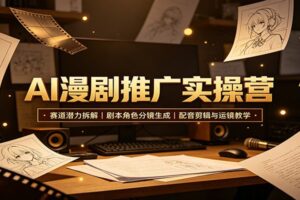 AI漫剧推广实操营:零基础全流程教学,速成爆款短剧短视频