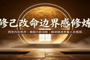 边界感薄弱总被消耗？这门修己改命课教你筑牢内在秩序，摆脱内耗解锁显贵人生