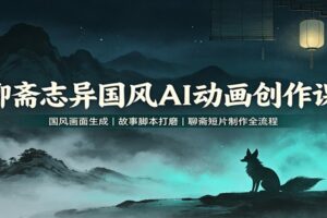 聊斋志异国风AI动画创作课：Midjourney提示词+脚本打磨+成片全流程教学