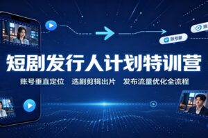 短剧发行人计划特训营：账号定位到爆款剪辑，全流程变现实操教程