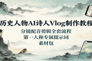 历史人物AI诗人Vlog制作教程:零基础用AI复刻杜甫生平,分镜配音剪辑全流程拆解