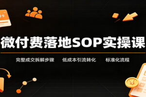 微付费落地SOP实操课:完整成交拆解+低成本引流转化标准化流程