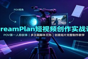 DreamPlan短视频创作实战课：POV第一人称叙事脚本+多主题创意短片实操教程