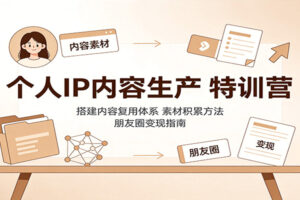 个人IP内容生产实战指南：内容复用体系与朋友圈变现秘籍