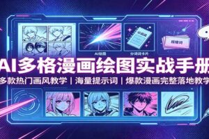 AI多格漫画绘图实战手册：抖音爆款AI分格漫画从0到1完整教程