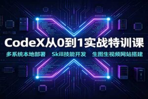 CodeX从0到1实战特训课：本地部署+Skill开发+生图生视频网站搭建全攻略