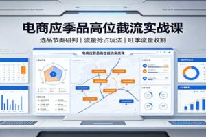 电商应季品高位截流实战课：掌握选品节奏与流量抢占，旺季订单收割秘籍