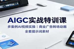 AIGC实战特训课：AI视频创作全套教程，含商业广告转场动画与提示词素材
