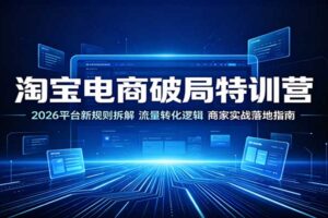淘宝电商破局特训营：2026平台新规则拆解与流量转化实战指南（5天集训完整课程）