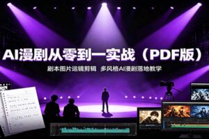 AI漫剧从零到一实战教程：剧本改写、图片优化、运镜剪辑全流程PDF攻略