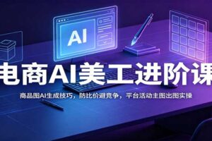 电商AI美工进阶课：商品图AI生成+防比价处理+平台活动主图出图全流程实操