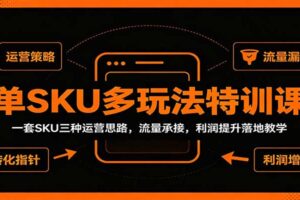 电商单SKU多运营玩法实战课：一套SKU做出引流、利润与活动三重价值