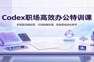 Codex职场高效办公特训课：55节实战教程，教你搭建AI自动化工作流实现降本增效
