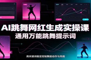 AI跳舞网红视频生成实操课：万能跳舞提示词+多模型适配，高效批量产出爆款短视频