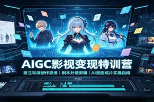 AIGC影视变现实战：导演思维+AI短剧全流程实操指南，小白也能快速上手变现