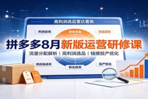 拼多多全新运营研修课：流量分配解析与高利润选品实操全攻略