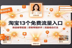 淘宝13个免费流量入口实操攻略：新品破零起量，零付费撬动自然流量全解析