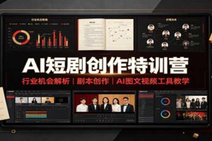 AI短剧创作25天实战教程：从行业机会到爆款剧本，小白也能入局AI短剧赛道
